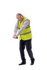 Old foreman isolated on white