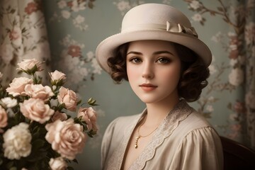 Vintage Elegance An Antique-Style Portrait from the Early 20th Century - Generative AI Edition




