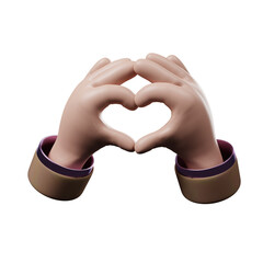 Hand of realistic 3d design in cartoon style. Transparent PNG