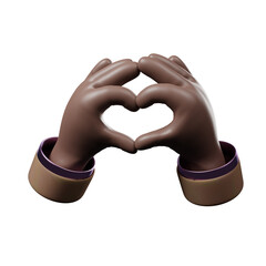 Hand of realistic 3d design in cartoon style. Transparent PNG