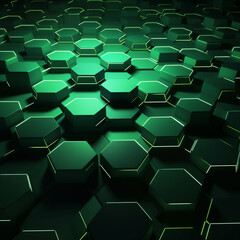Obraz na płótnie Canvas 3D Green Neon Geometric Effect Overlay 