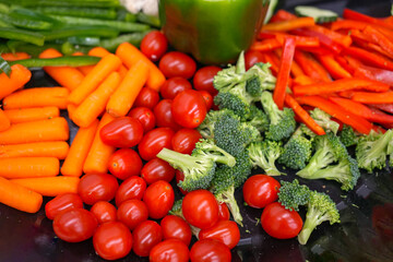 close up on fresh assorted vegetable salad