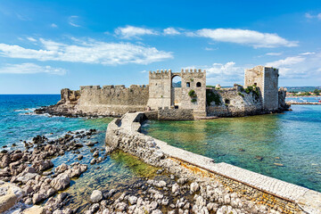 View of the Venetian fort castle at Methoni