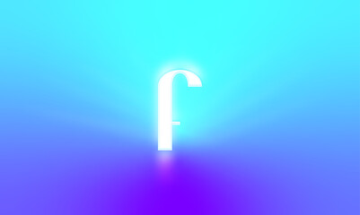 glowing letters initials reflections rays of light turquoise background