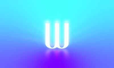 glowing letters initials reflections rays of light turquoise background