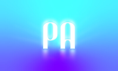 glowing letters initials reflections rays of light turquoise background