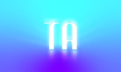 glowing letters initials reflections rays of light turquoise background