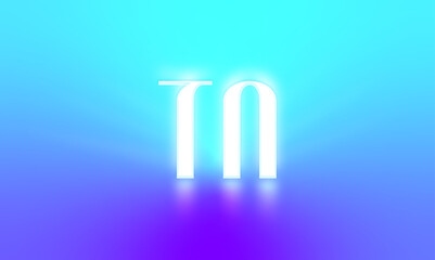 glowing letters initials reflections rays of light turquoise background