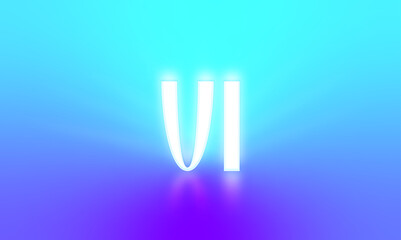 glowing letters initials reflections rays of light turquoise background