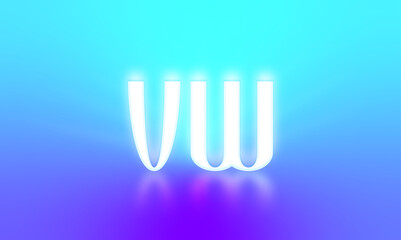 glowing letters initials reflections rays of light turquoise background