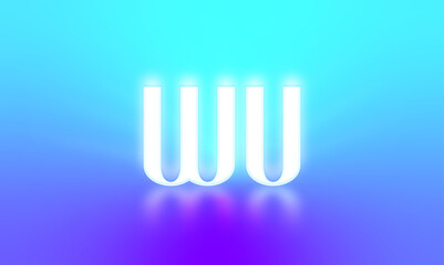 glowing letters initials reflections rays of light turquoise background