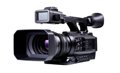 professional film camera, png file of isolated cutout object with shadow on transparent background.