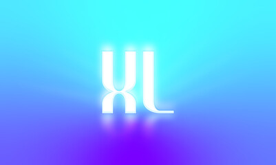 glowing letters initials reflections rays of light turquoise background