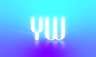 glowing letters initials reflections rays of light turquoise background