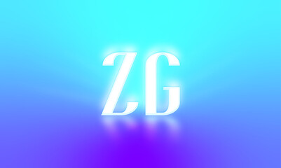 glowing letters initials reflections rays of light turquoise background