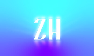 glowing letters initials reflections rays of light turquoise background