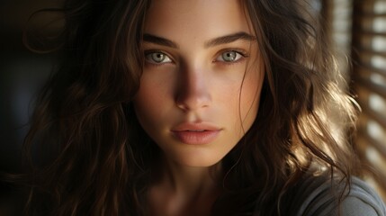 Naklejka premium Closeup young woman