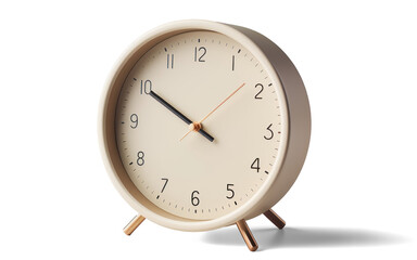 simple table clock, png file of isolated cutout object with shadow on transparent background.