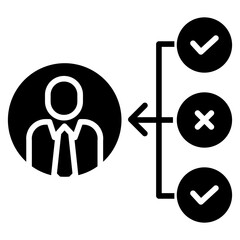 Solid Man decision making icon