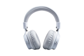 white headphones, png file of isolated cutout object with shadow on transparent background.