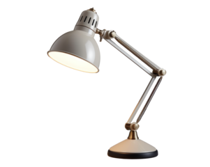 modern table lamp with glowing light, png file of isolated cutout object on transparent background.