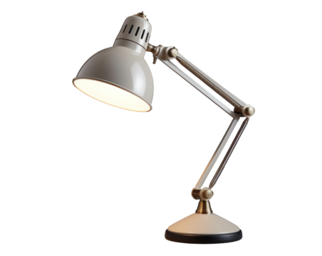 modern table lamp with glowing light, png file of isolated cutout object on transparent background.