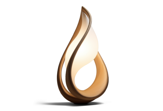 elegant vintage table lamp with glowing light, png file of isolated cutout object with shadow on transparent background.