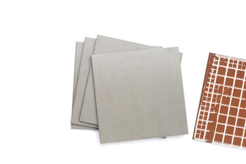 Floor tiles on white background.