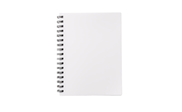 spring notepad front view, png file of isolated cutout object on transparent background.