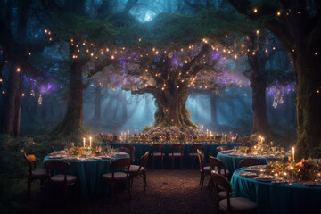 Fototapeta na wymiar Enchanted Forest Feast created with AI
