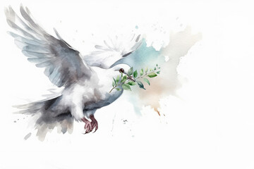 Illustration of a Dove of Peace. Generative AI.