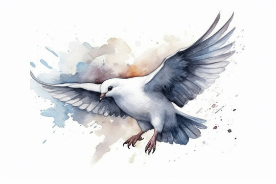 White dove that represents Peace. Generative AI.