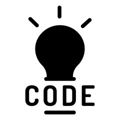 Solid Code Idea bulb icon