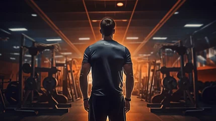 Papier Peint photo autocollant Fitness fitness musculation. sport dépassement de soi généré par IA 