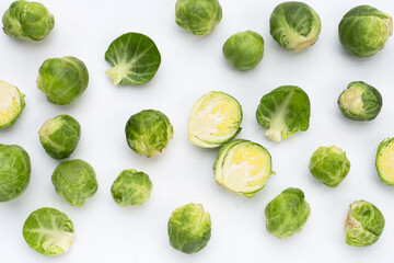 Fresh brussels sprouts. Organic vegetables - obrazy, fototapety, plakaty