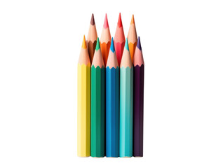 set of colored pencils, png file of isolated cutout object with shadow on transparent background.