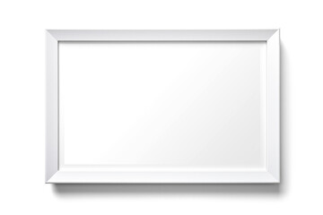 modern minimalist simple white picture frame, png file of isolated cutout object with shadow on transparent background.