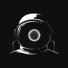 Sun reflection on astronaut helmet - 660681661