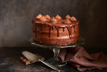 Homemade delicious chocolate cake 