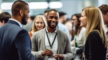 Businessmen in meeting. Generated with AI.