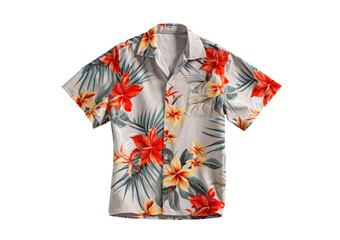 floral hawaiian shirt lies, png file of isolated cutout object on transparent background. - obrazy, fototapety, plakaty