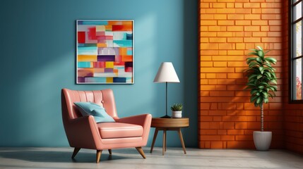 Colorful interior and armchair