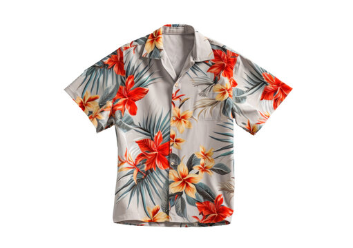Fototapeta floral hawaiian shirt lies, png file of isolated cutout object on transparent background.
