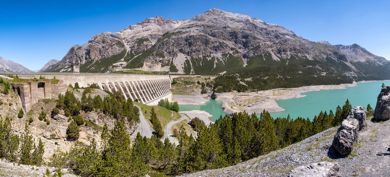 Lake Cancano and the upper San Giacomo lake, Stelvio National Park, Valtellina Bormio, Sondrio, Lombardy, Italy