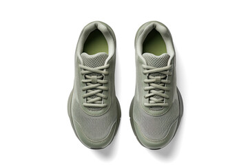 green running sneakers mockup white sneakers mockup, png file of isolated cutout object with shadow on transparent background.