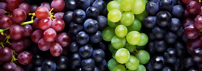 Close up of fresh grapes as pattern background, AI Generation - obrazy, fototapety, plakaty