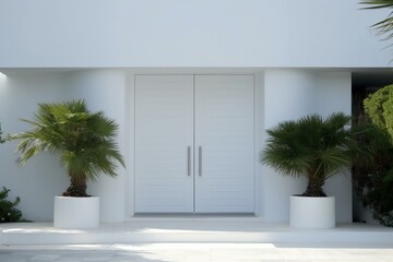 Contemporary door in white with windows. Generative AI