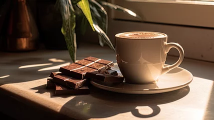 Deurstickers coffee and chocolate © Игорь Зубченко