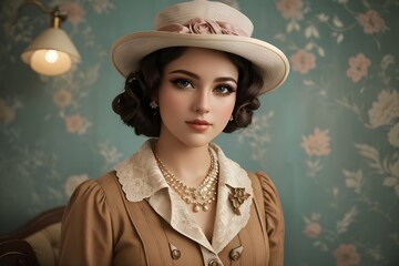 Nostalgic Elegance Vintage Portrait - Generative AI Edition




