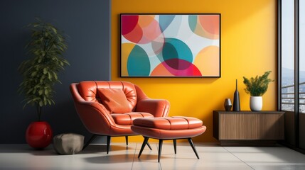 Colorful interior and armchair